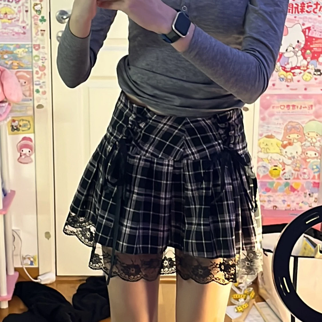 Svart lila rosa kjol snygg - 91