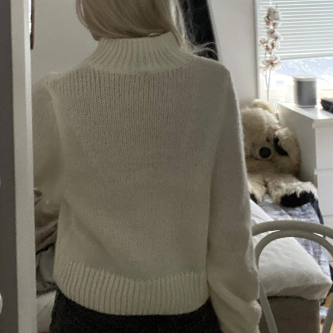 Vit stickad tröja  - 90