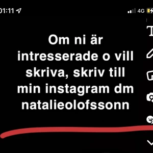Om ni är intresserade och vill konversera med mig följ min instagram natalieolofssonn och skriv på min dm - Instagram:natalieolofssonn