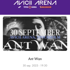 Antwan  - Säljer min AntWan biljett, sittplats, sek A10 hyfsat nära scenen o bra sikt så man ser. 