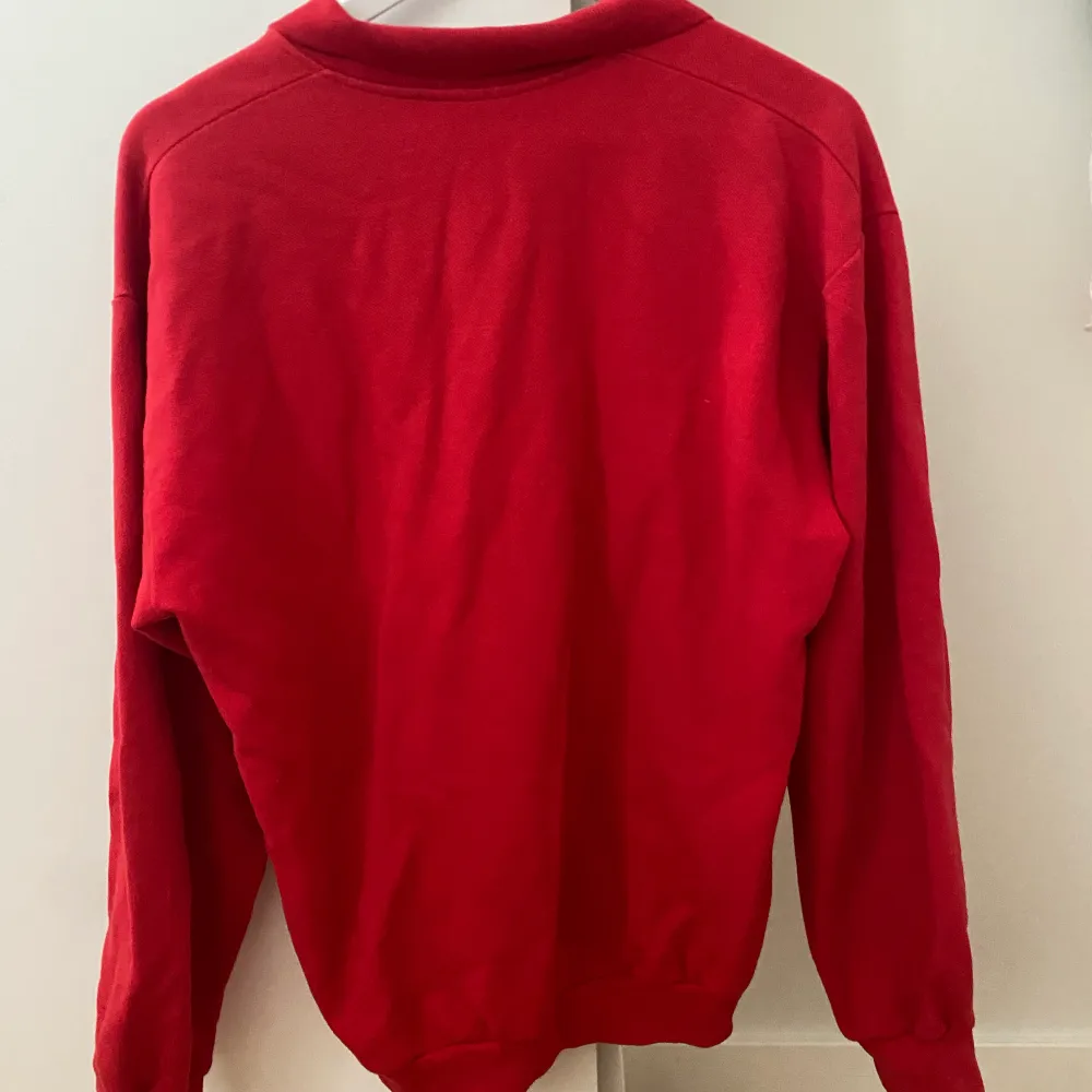 Röd tröja med detaljer i storlek L men passar S-L. Tröjor & Koftor.