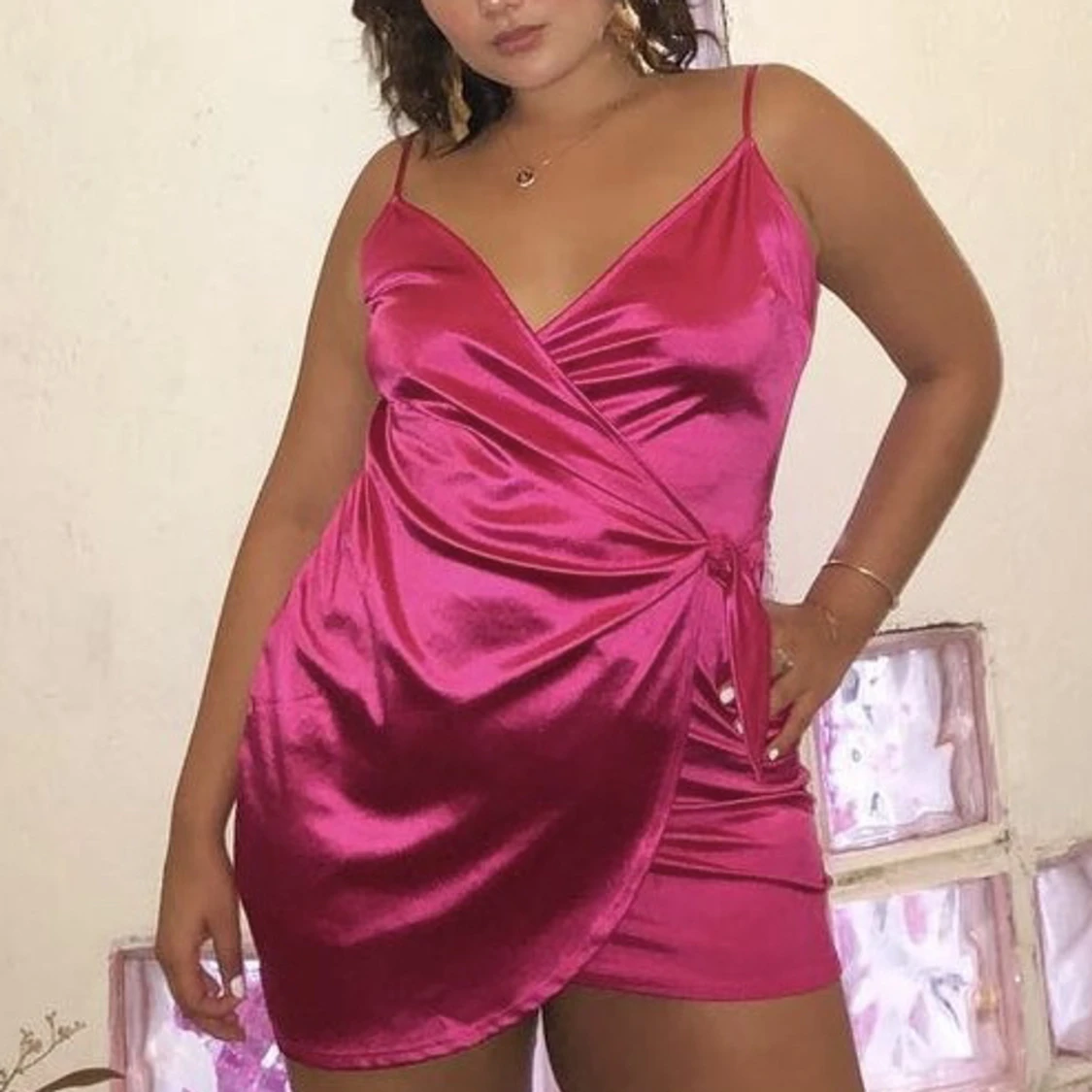 Metallic pink dress 