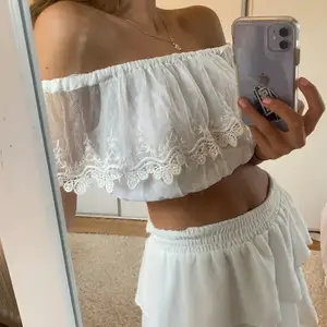 Världens finaste off shoulder-blus med superfint mönster från River Island. Den är i storlek XS men är i väldigt stretchigt material så passar absolut S/M. Man kan ha den som vanlig axeltopp och offshoulder. Nypris är 399kr och väl sparsamt använd, Max 4 gånger.❤️ Hör av er för mer frågor 💕