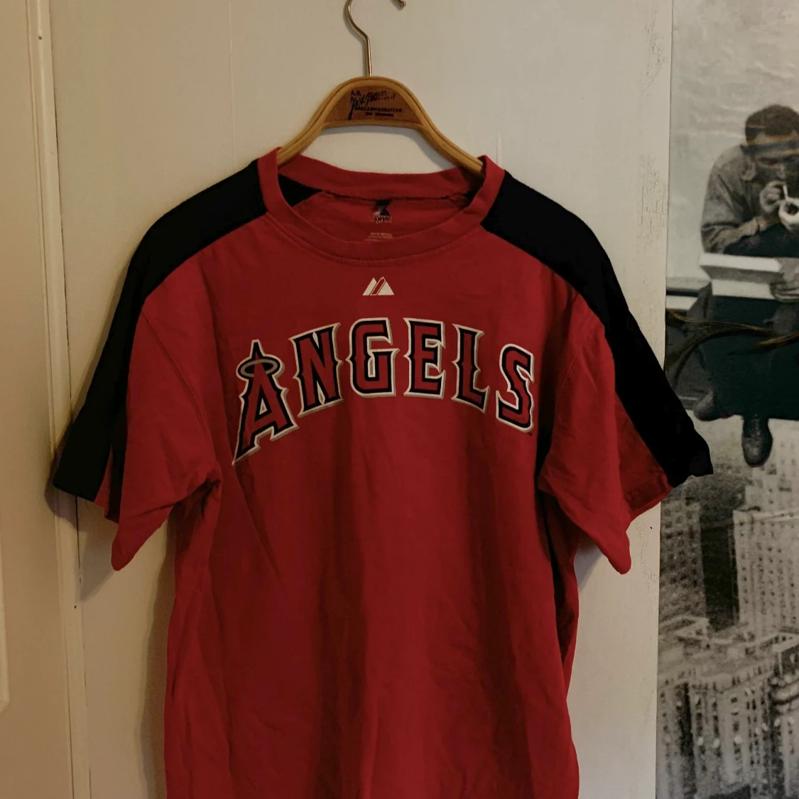 Röd college tröja strl S  - 90