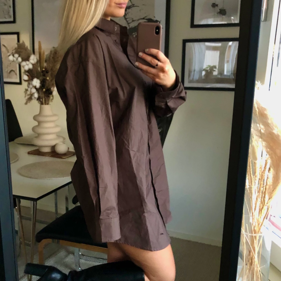 Helt NY Brun Skjortklänning
