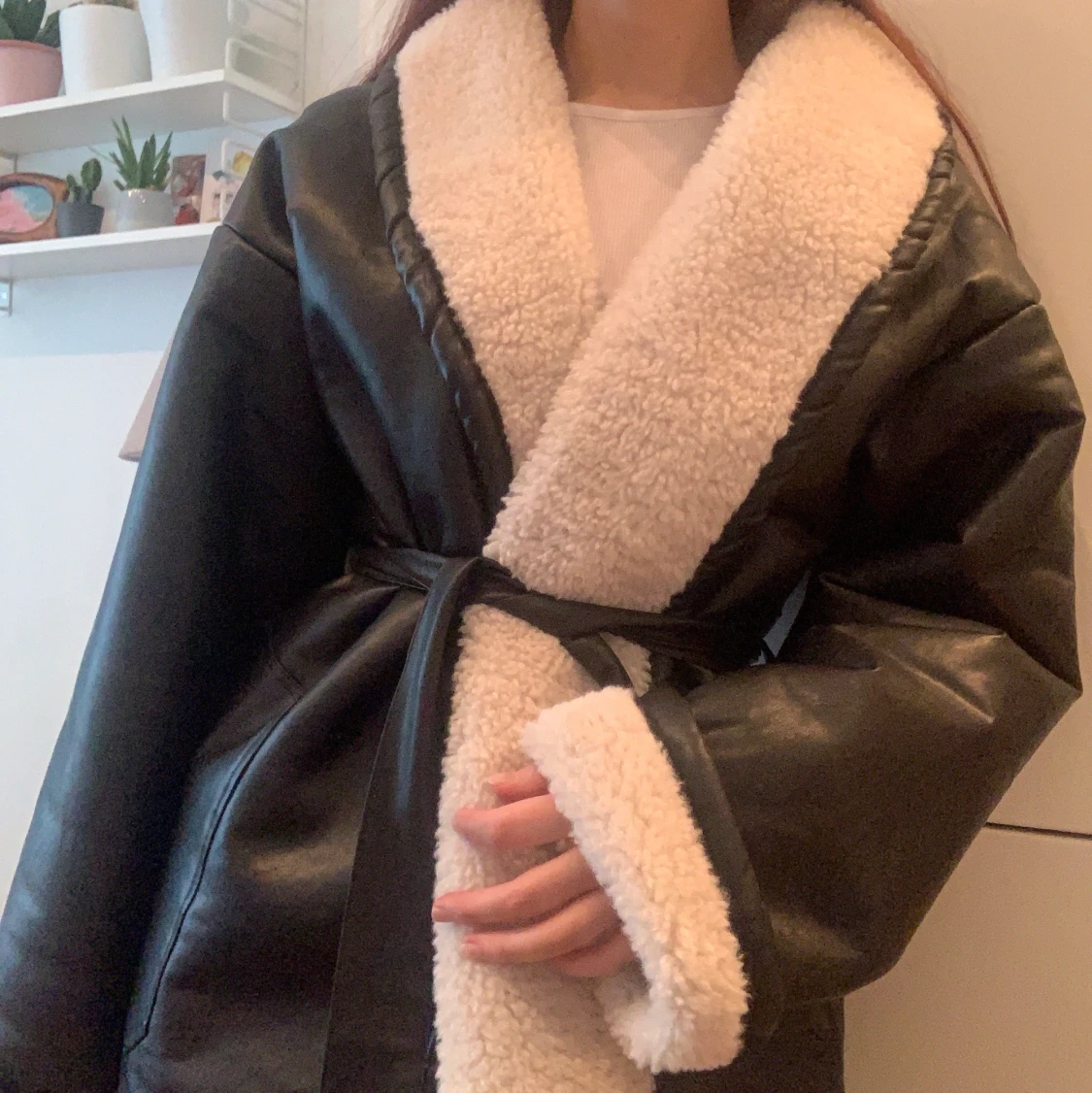 Läderjacka fluffig - 91