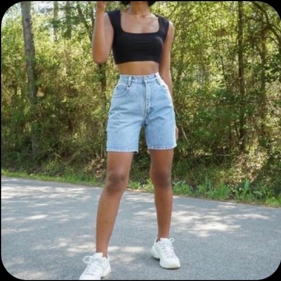 Svart/gråa jeansshorts  - 90