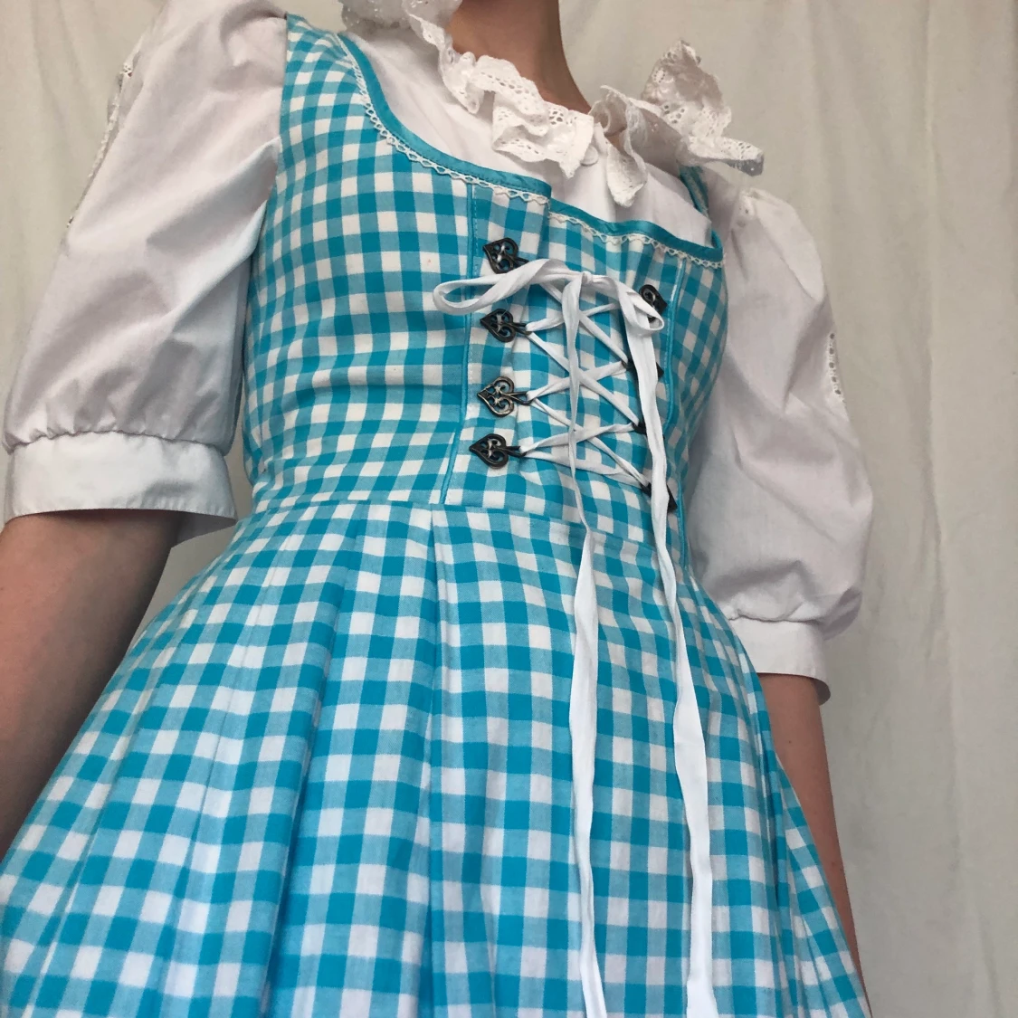 Blå milkmaid klänning dirndl oktoberfest - 90
