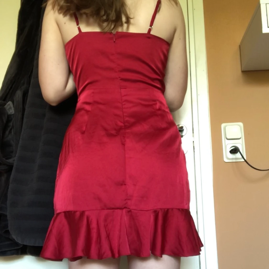 Röd sommarklänning siden - 91