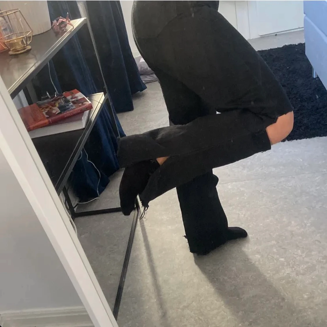 Raka jeans med slitningar - 90