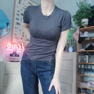 Gråglittrig ttröja - Ttröja som är gråglittrig med världens stretch. Snaching THE waist and poppin THE girls 🤪 obs har inte sådana bröst bara tröjan som är formgivande 🤧