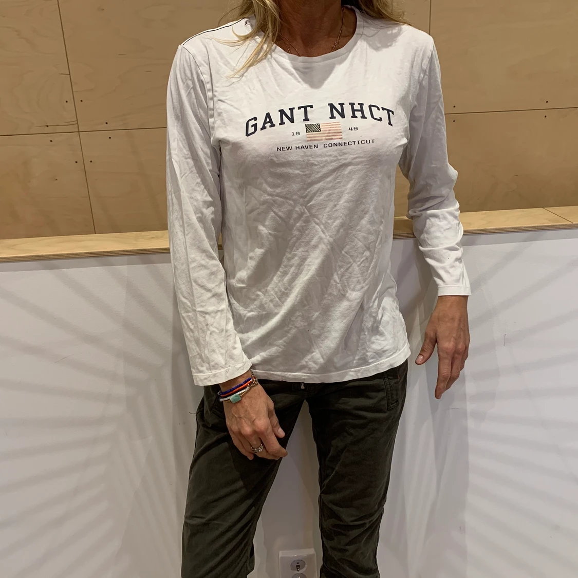 Långärmad vit tröja