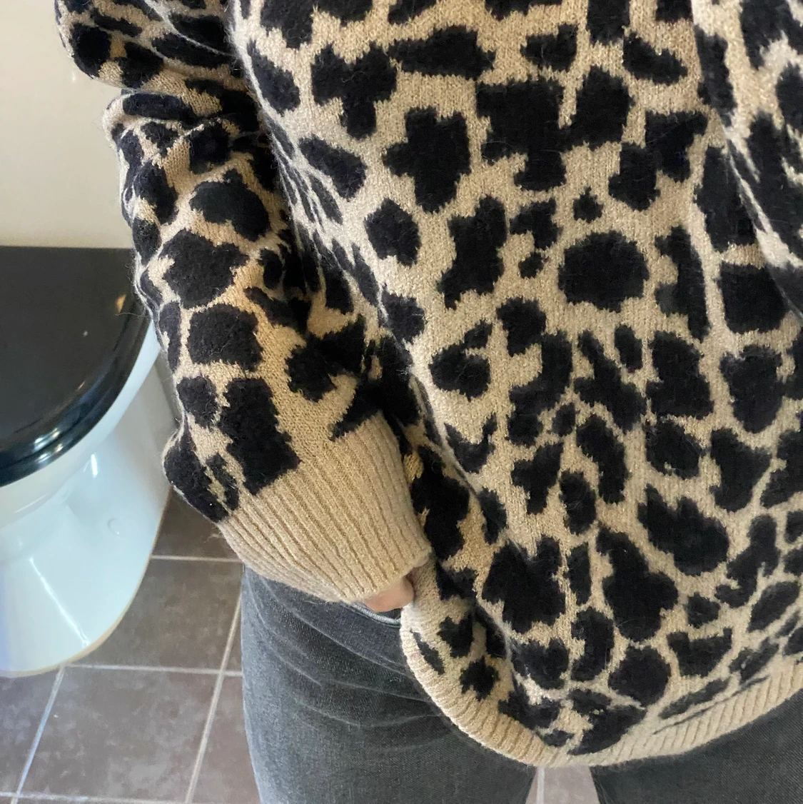 Mönster stickad tröja