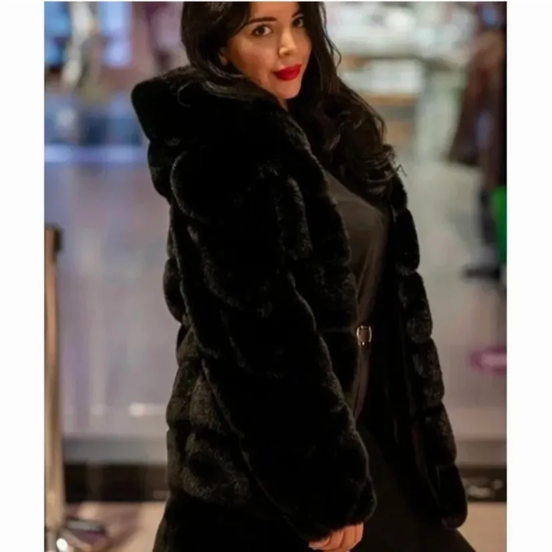 Lång minkjacka  - 91