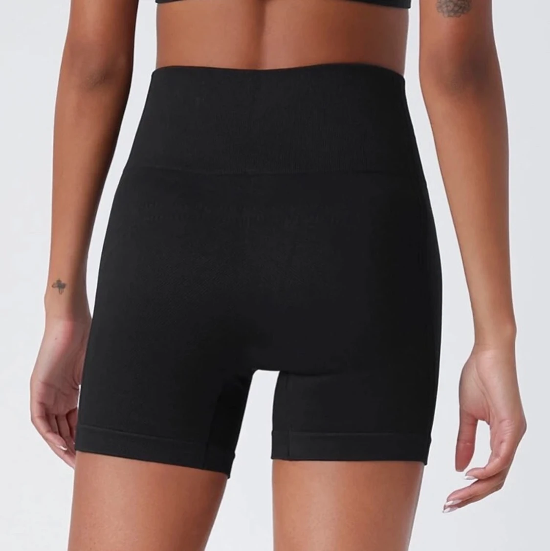 High Waisted Svarta Bikers Shorts (S) - 90