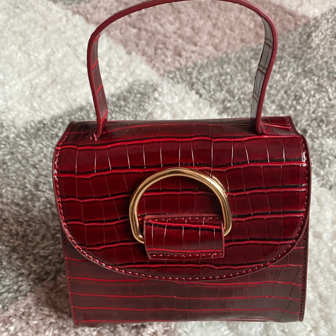 Red Ring Detail Croc Bag