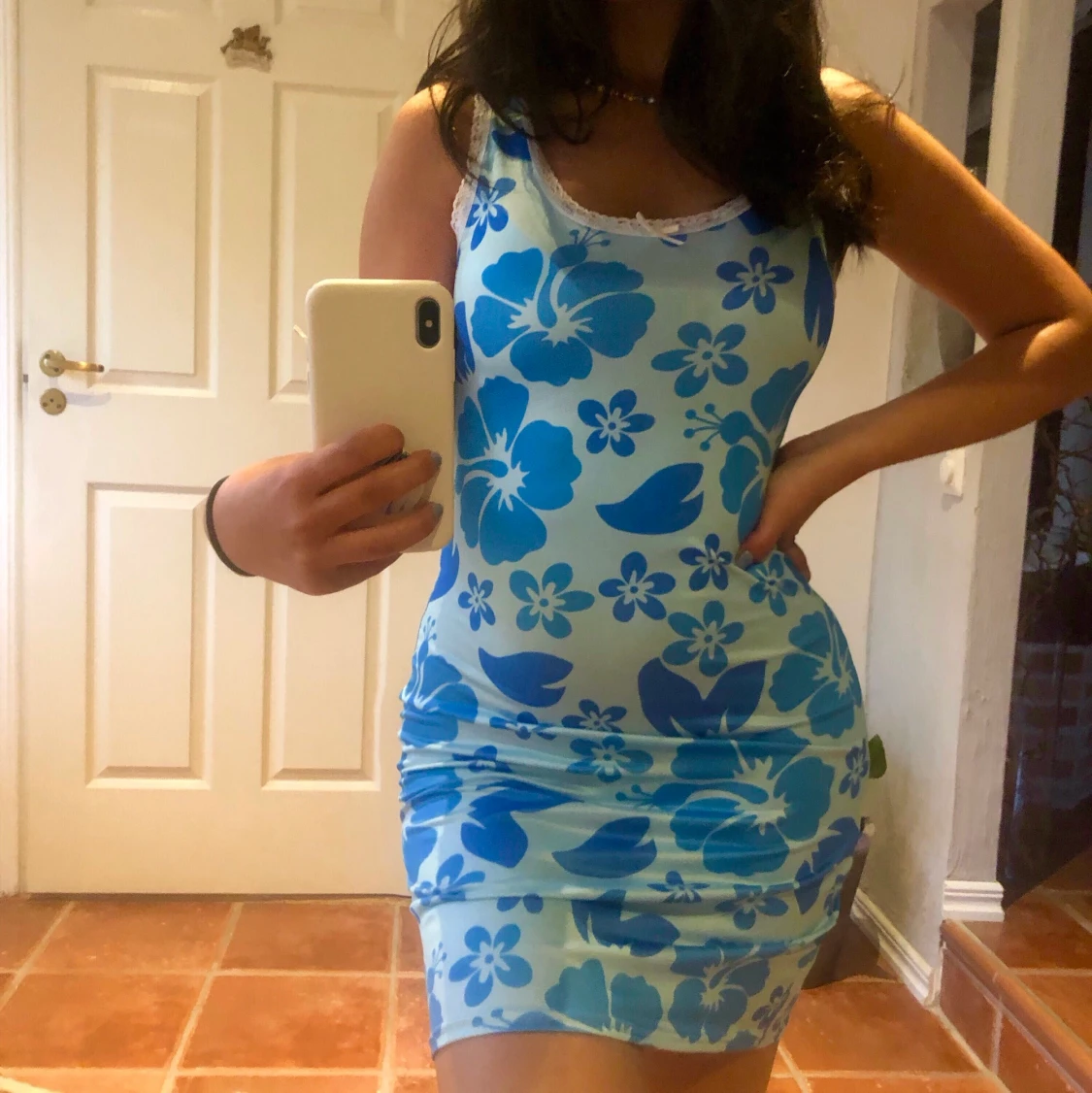 blå hawaiiklänning - 90