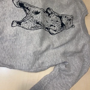 Grå tröja med tryck  - Trycket är en björn. Men så simpelt och så fint. En lagom tjock grå tröja. Ingen luva och bra kvalitet. Jag älskar denna tröja men den ger mig också minnen jag inte vill påminnas om, därför hoppas jag att du kan skapa nya fina minnen i den. Den är egentligen från början för män, men hallååå skulle säga att tjejer passar i den minst lika bra! 