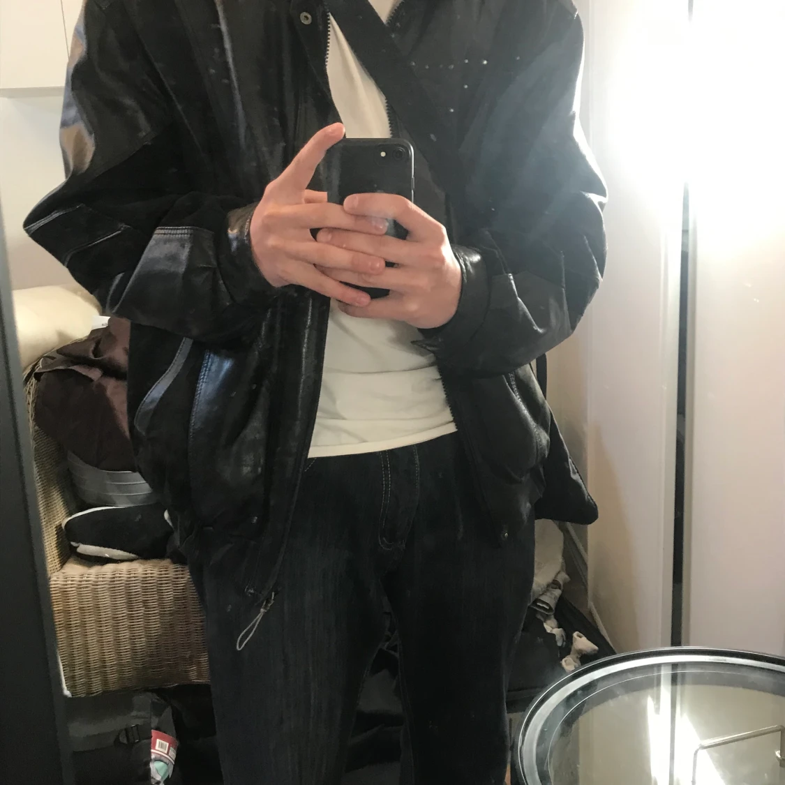 Vintage läder jacka