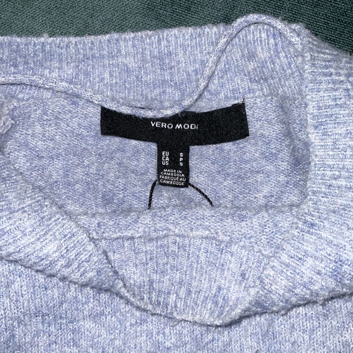 Stickad blå tröja - 91