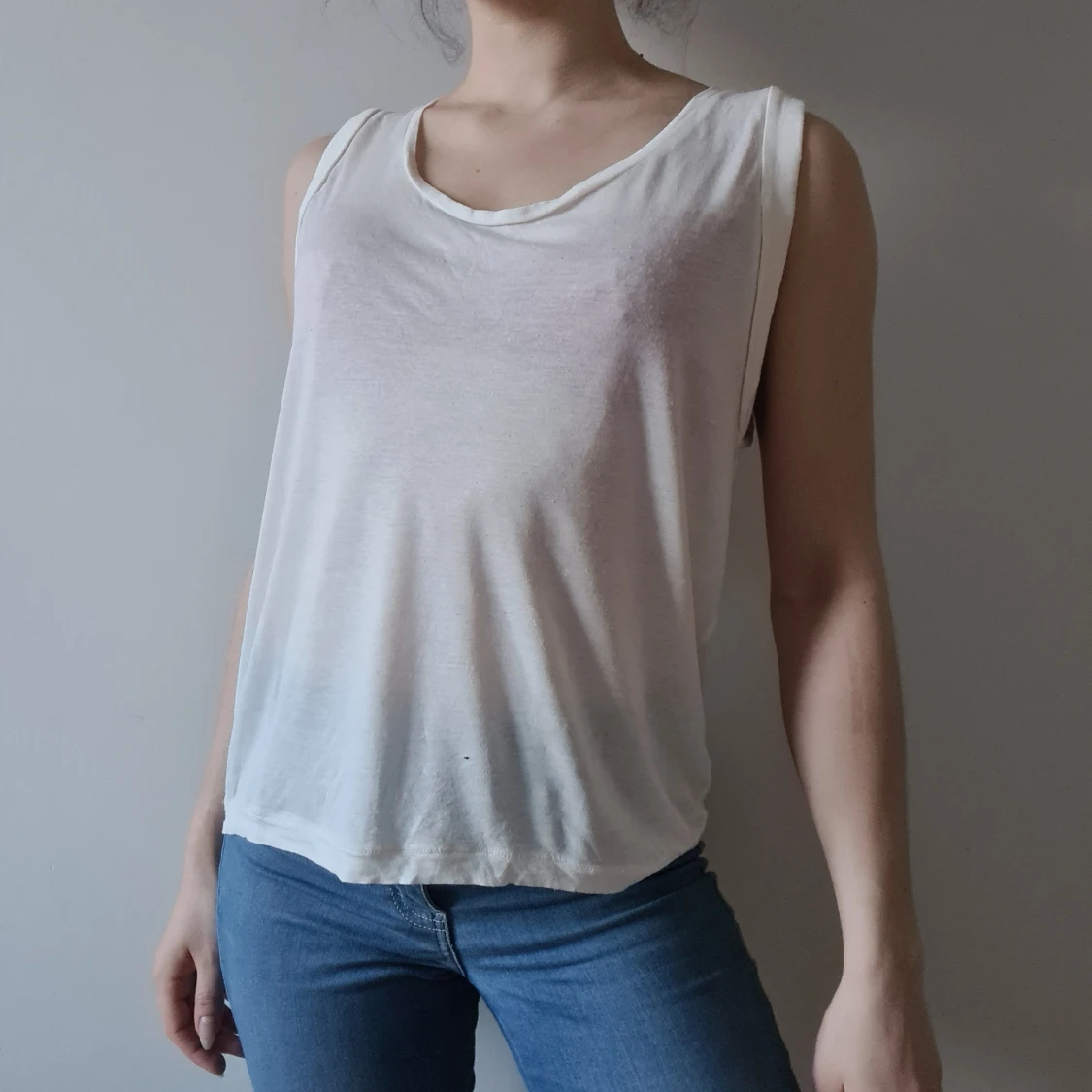 Skönt luftigt vitt oversize linne - 91