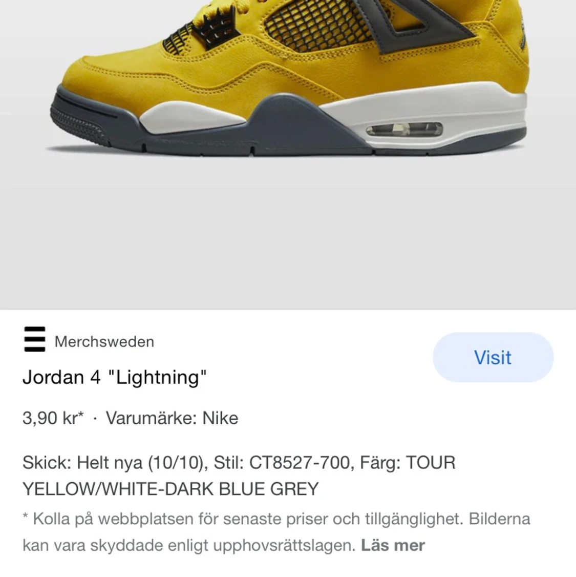 Säljer Jordans 4