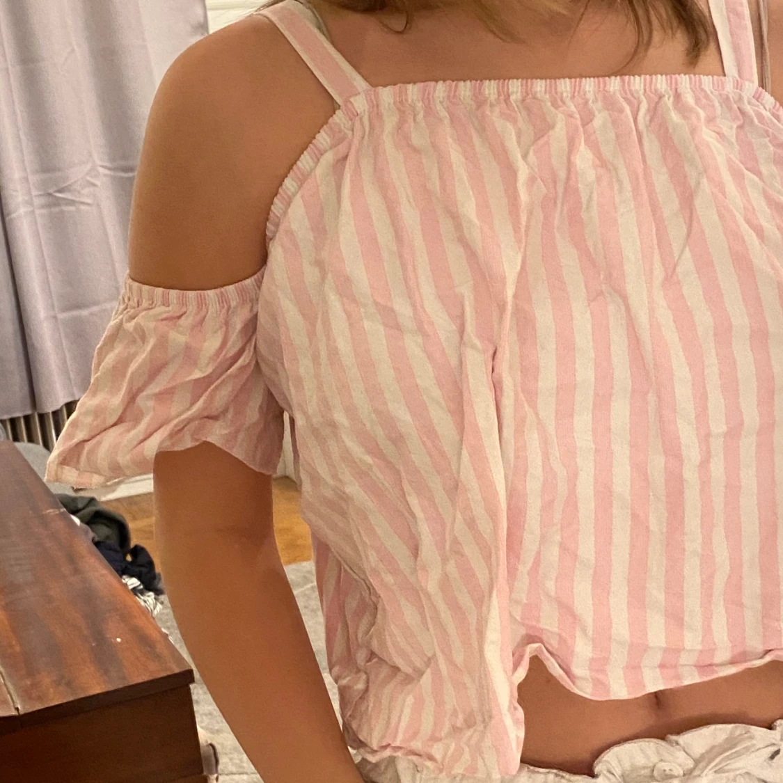 Super gullig pastell rosa/vit topp💕 - 90