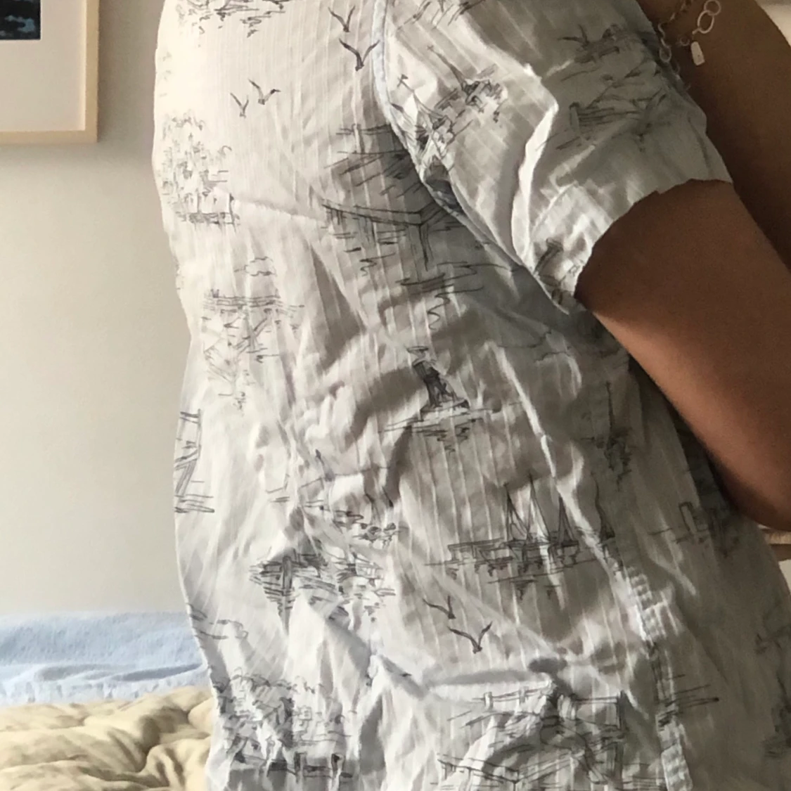 Unik kortärmad skjorta med havsmotiv - 90