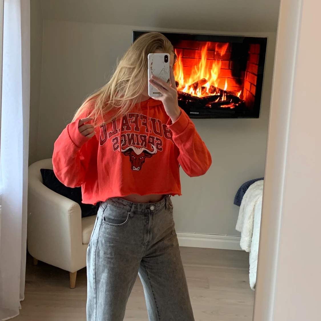 Croppad hoodie  - 90