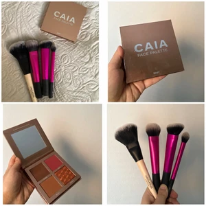 Borstar och Caia ansiktspalett ”Edgy”  - Säljer en Caia ansiktspalett, som innehåller contour, bronzer, blush och highlighter i! Super fina till ögonskugga också)  Och säljer även 3 st borstar från real techniques (de är cheek brush, sculpting brush och setting brush) och en borste från estelle & thild! Pris för de fyra borstarna är 50 kr och paletten 195 kr inklusive frakt (kommer skriva frakt snarast!!) Skriv till mig för intresse!!
