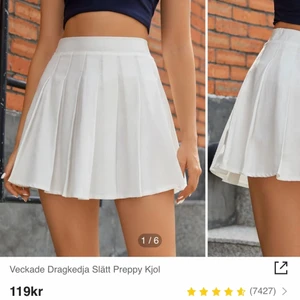 Vit kjol - En snygg vit skin kjol från Shein! Jätte snygg till strumpbyxor och ett par boots nu i vinter🤩. Tyvärr för liten för mig😔. Den är inte använd eftersom den var för liten när jag fick hem den. Nypris: 119kr säljs för: 50kr. Den är perfekt för dig med storlek S. Pris går att diskutera!