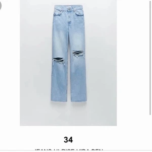 Jens från zara med slitningar - Full length jeans med hål. Skitsnygga! Långa i benen. Jag är 170cm❤️ slutsålda på zara