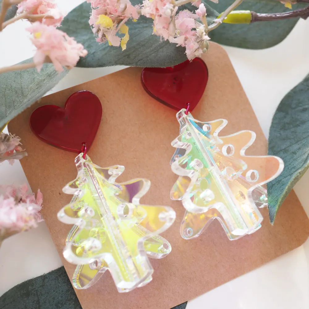 Earrings made from acrylic - light weight- colorful . Accessoarer.