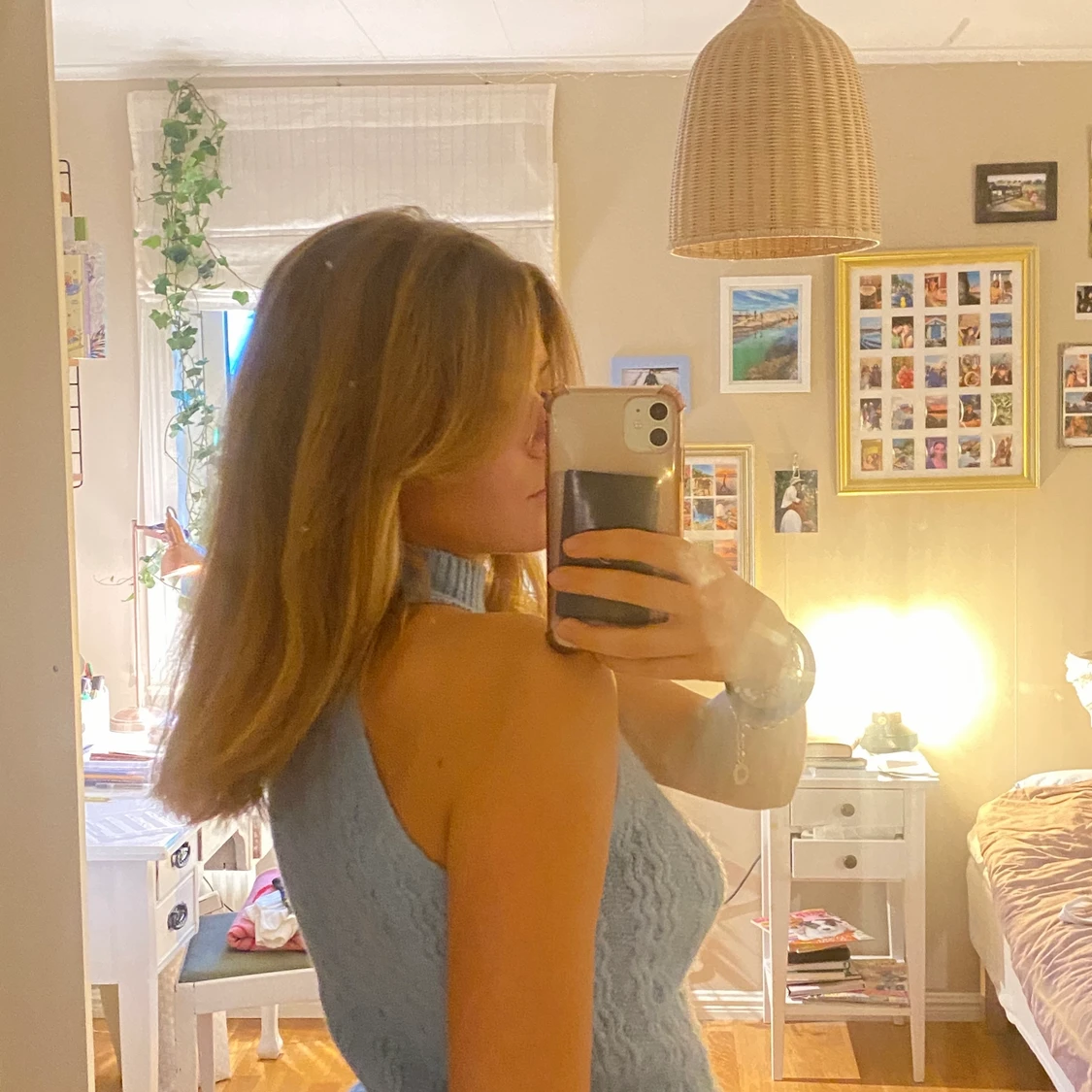 Ljusblått linne från mango - 91