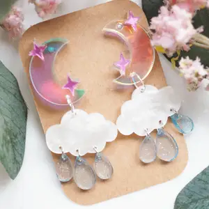 Earrings made of acrylic- colorful- super cute 🥰 
