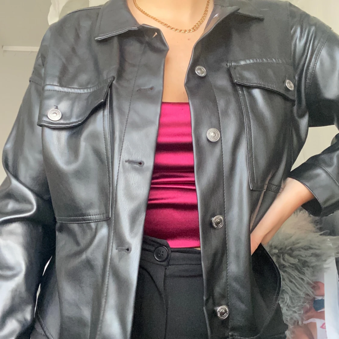 Svart skinnjacka 