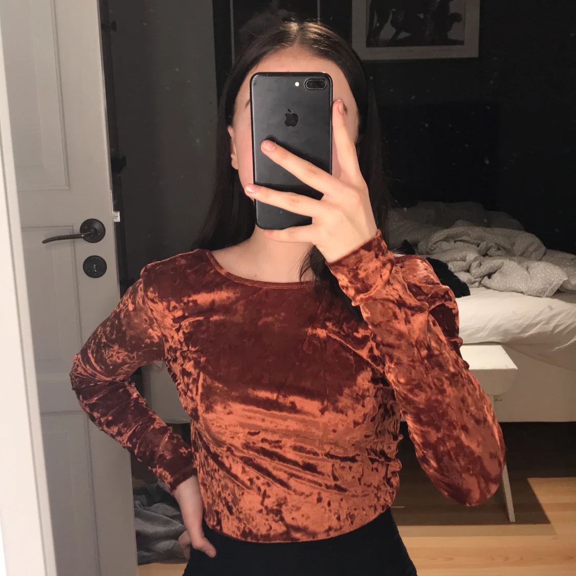 orange/brun samet topp!