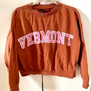 En fin brun sweatshirt köpt från Gina Tricot. Har haft deb ett tag men inge haft någon användning för den därför väljer sälja den istället.