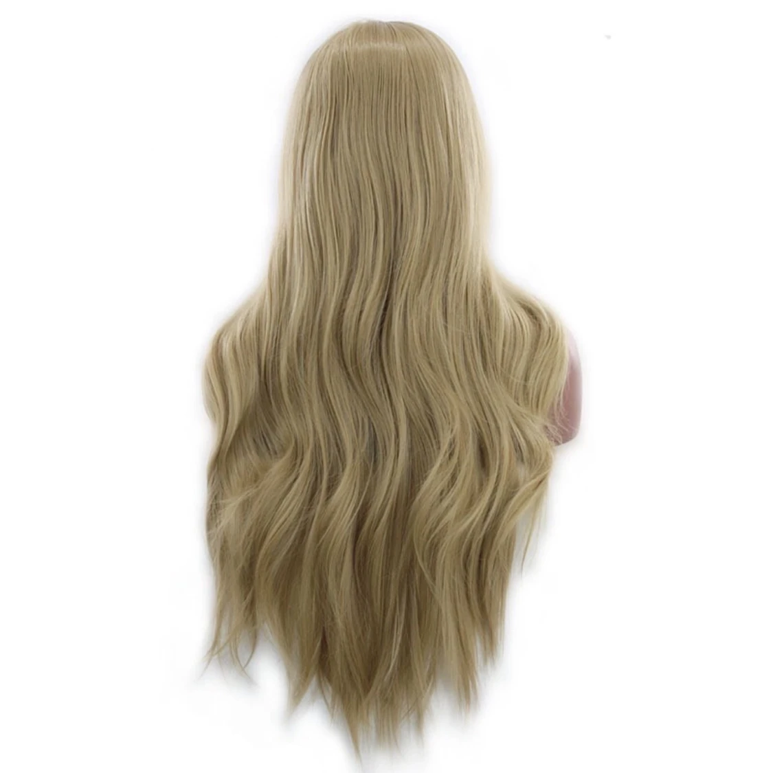 Lång lockig blond peruk wig - 91