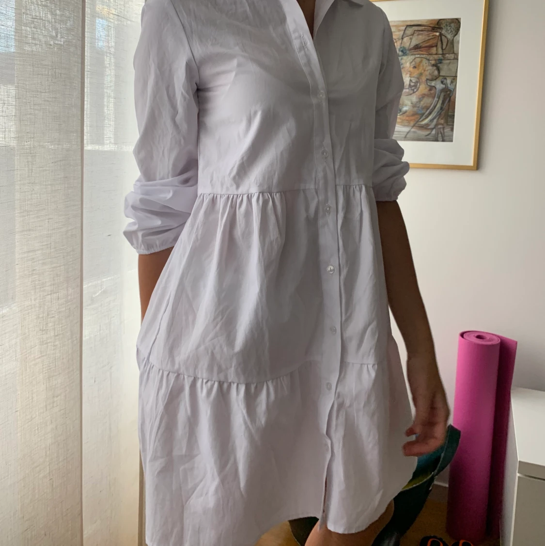 Vit skjortklänning - 91