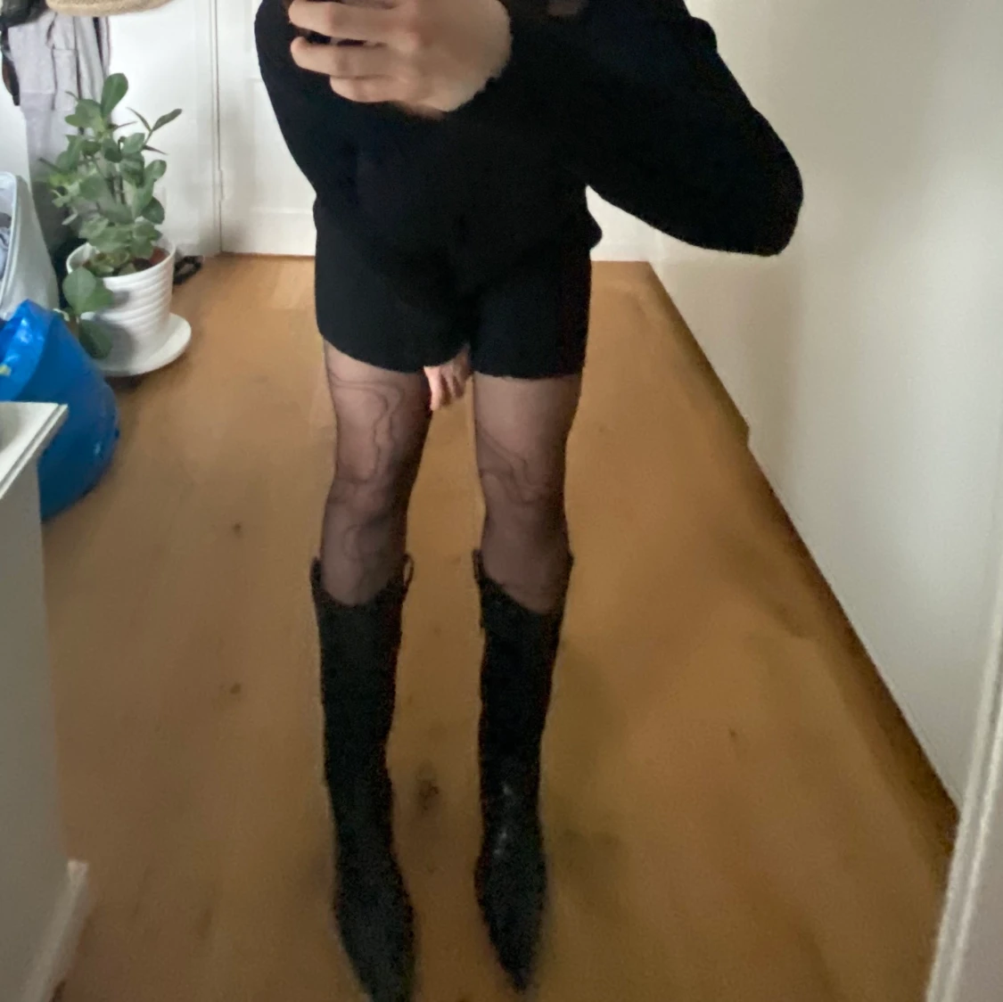 Svarta cowboy boots - 90