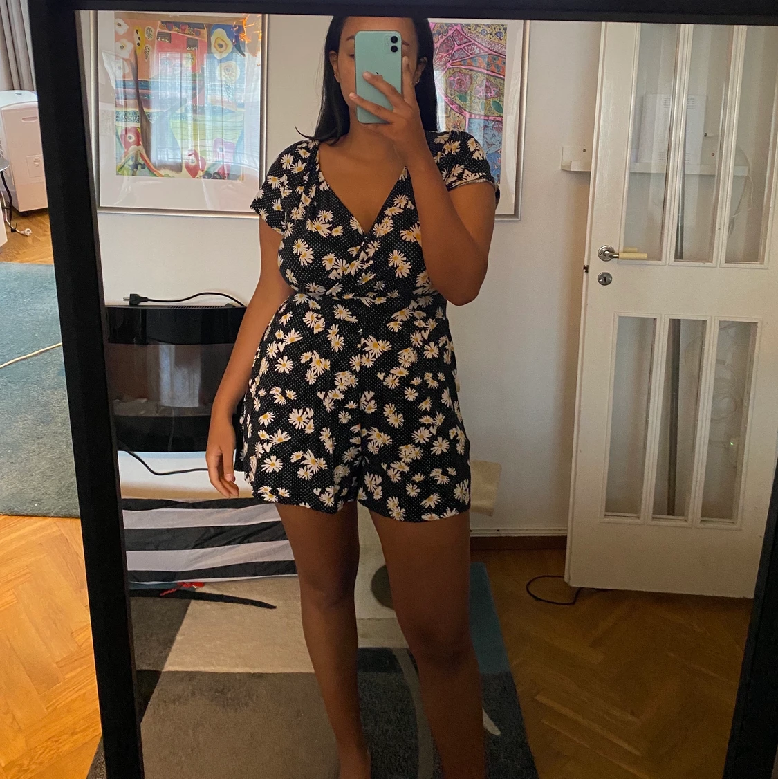 Blommig jumpsuit - 90