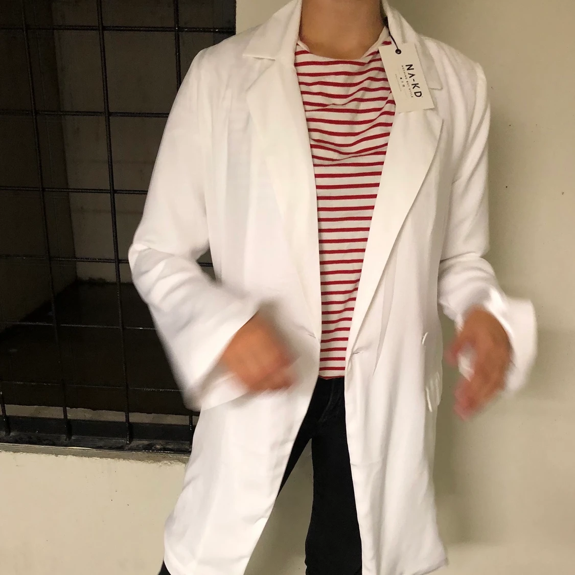 Vit lång blazer - 91