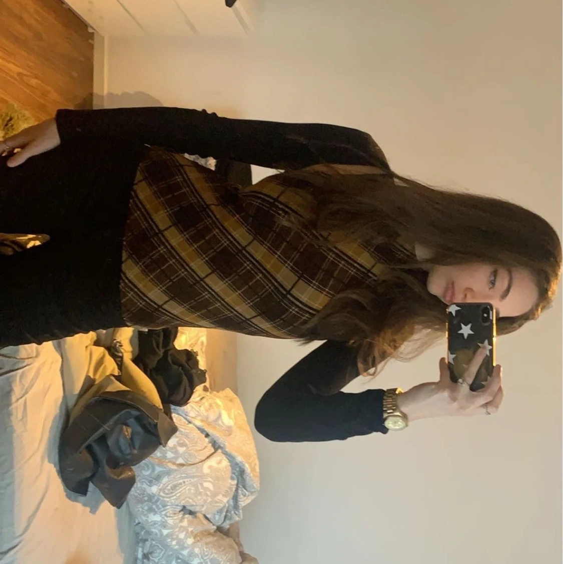 Unik argyle print topp - 90