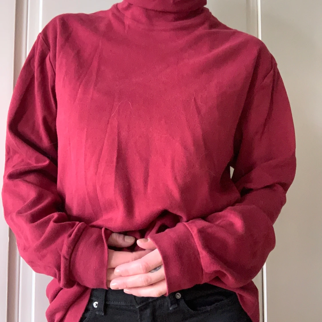 Röd turtleneck tröja  - 90