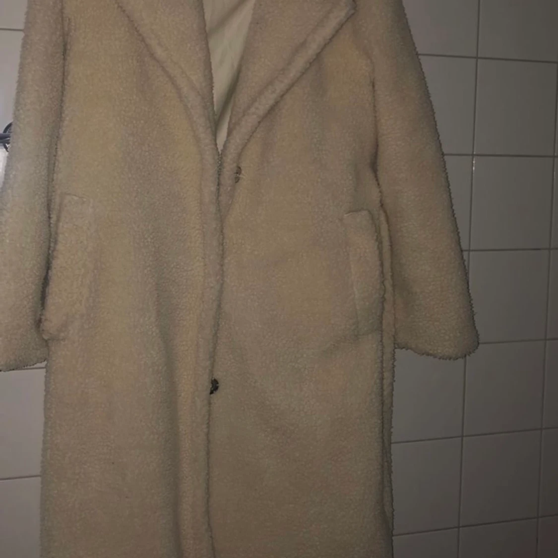 Vit teddy jacka  - 90