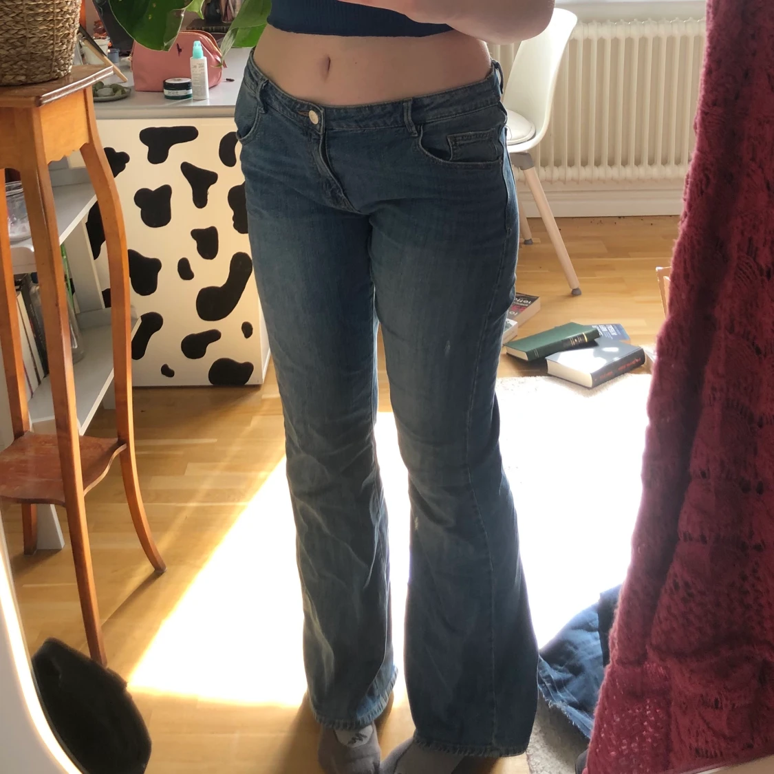 Lågmidjade utsvängda jeans - 90