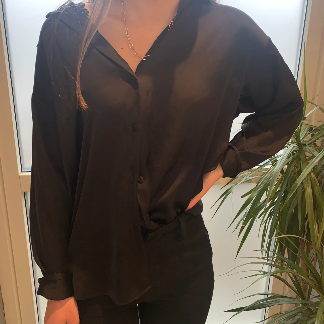 Sidenskjorta från Zara