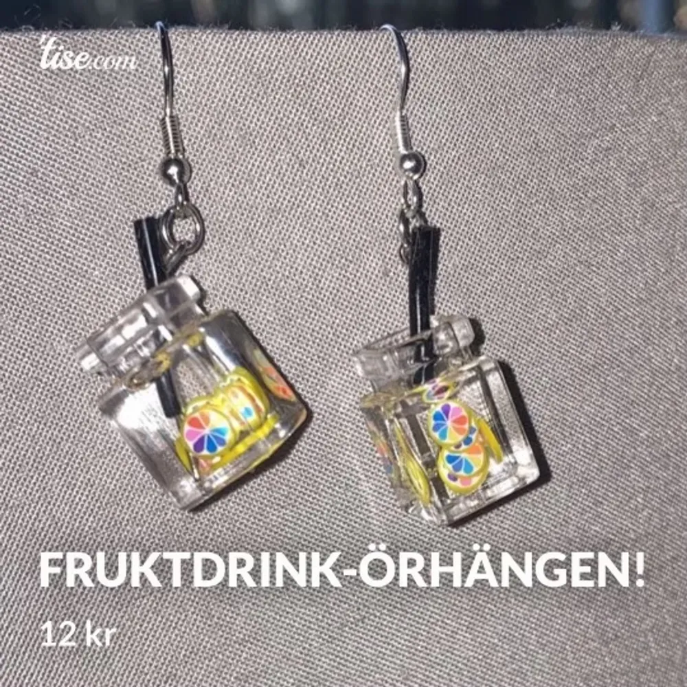 Fruktdrink-örhängen gjorda utav mig Ellen!                                  12 kr + 13 kr frakt!                                                                 (KÖP 4 PAR= FRAKTFRITT!) ❤️. Accessoarer.