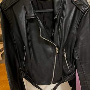 Black leather jacket from Bershka 